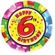 balon foliowy happy birthday 6 urodziny flexmetal 18 rnd