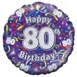 balon foliowy happy birthday 80 fioletowy oaktree 18 rnd