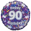 balon foliowy happy birthday 90 fioletowy oaktree 18 rnd