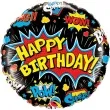 balon foliowy happy birthday czarny komiks qualatex 18 rnd