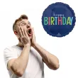 balon foliowy happy birthday dekoracja na urodziny granatowy 18 rnd