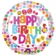 balon foliowy happy birthday dots amscan 9 rnd