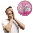balon foliowy happy birthday fabulous rozowy amscan 18 rnd