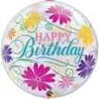 balon foliowy happy birthday flowers qualatex bubbles 22 orb