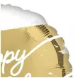 balon foliowy happy birthday glamour dekoracja na urodziny bialo zloty 18 rnd