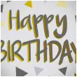 balon foliowy happy birthday gold triangles folat 18 rnd