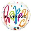 balon foliowy happy birthday groszki qualatex 18 rnd