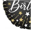 balon foliowy happy birthday gwiazdki glamour dekoracja na urodziny czarny 18 rnd