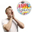 balon foliowy happy birthday kolka i groszki qualatex bubbles 22 orb