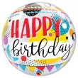 balon foliowy happy birthday kolka i groszki qualatex bubbles 22 orb
