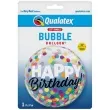 balon foliowy happy birthday konfetti qualatex bubble 22 orb
