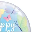 balon foliowy happy birthday motylki qualatex bubbles 22 orb