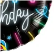 balon foliowy happy birthday neon czarny qualatex 18 rnd