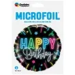 balon foliowy happy birthday neon czarny qualatex 18 rnd