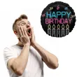 balon foliowy happy birthday neonowy czarny amscan 18 rnd