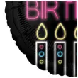 balon foliowy happy birthday neonowy czarny amscan 18 rnd
