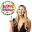 balon foliowy happy birthday paski gwiazdki qualatex 18 rnd