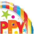 balon foliowy happy birthday paski gwiazdki qualatex 18 rnd