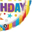 balon foliowy happy birthday paski gwiazdki qualatex 18 rnd