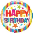 balon foliowy happy birthday paski gwiazdki qualatex 18 rnd
