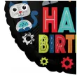 balon foliowy happy birthday roboty dekoracja na urodziny czarny 18 rnd