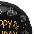 balon foliowy happy birthday shining glam czarny zloty folat 18 rnd