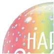 balon foliowy happy birthday tecza qualatex bubbles 22 orb