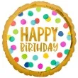 balon foliowy happy birthday w kropki amscan 17 rnd