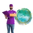 balon foliowy happy birthday watercolor aqua folat 18 rnd