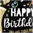 balon foliowy happy birthday you are fabulous amscan czarny 18 rnd