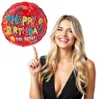balon foliowy happy birthday z tasiemkami flexmetal 18 rnd