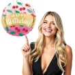balon foliowy happy birthday z wisienkami amscan 18 rnd