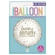 balon foliowy happy birthday zlote konfetti bialy unique 18 rnd