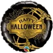 balon foliowy happy halloween czarno zloty qualatex 18 rnd