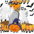 balon foliowy happy halloween noc z duchami bialy 18 rnd