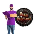 balon foliowy happy halloween w pajeczynie betallic 18 rnd