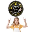 balon foliowy happy new year czarny partypal 18 rnd