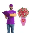 balon foliowy happy valentines day roze w wazonie rozowy betallic 52 shp