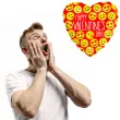 balon foliowy happy valentines day serce emoji betallic 18 hrt