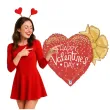 balon foliowy happy valentines day serce z kokarda betallic 18 shp