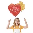 balon foliowy happy valentines day serce z kokarda betallic 18 shp