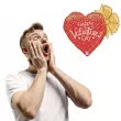 balon foliowy happy valentines day serce z kokarda betallic 18 shp