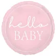 balon foliowy hello baby rozowy unique 18 rnd
