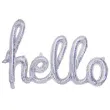 balon foliowy hello srebrny holograficzny partydeco 28 shp