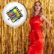 balon foliowy hollywood party nagroda bialy 18 rnd