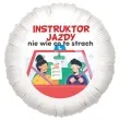 balon foliowy instruktor jazdy nie wie co to strach bialy 18 rnd