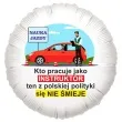 balon foliowy instruktor jazdy sie nie smieje bialy 18 rnd