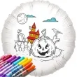 balon foliowy kolorowanka dynia zlosnica bialy 18 rnd