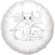 balon foliowy kolorowanka kot zaczarowany bialy 18 rnd