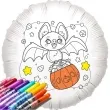 balon foliowy kolorowanka nietoperz gacus bialy 18 rnd